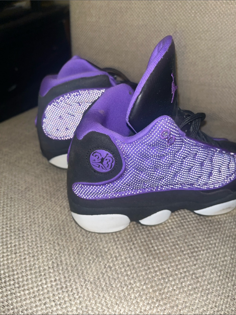 Purple Basketball Sneakers with Black & White Accents